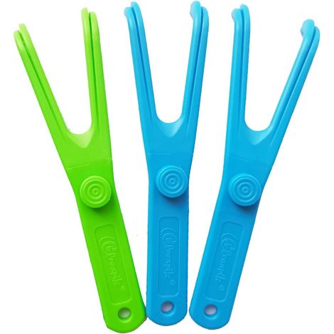Porte-Fil Dentaire Réutilisable, Nettoyage des Dents Support de Fil Dentaire, Floss Pick Produits en Forme de Y, Nettoyage Interdentaire Support de Remplacement pour Dental Floss, Bleu, Vert, 3 Pièces (1/5)
