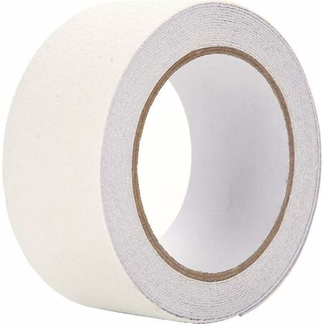 Weißes Anti-Rutsch-Klebeband für Treppen, Stufen, Böden, Sicherheitsdekoration, 5 m x 5 cm, transparentes farbiges PVC