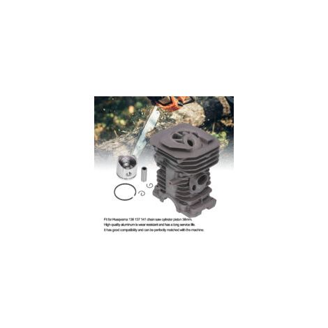 Kit cylindre-piston 38mm pour tronçonneuses Husqvarna 136 137 141 Aluminium durable Améliore les performances et l'efficacité