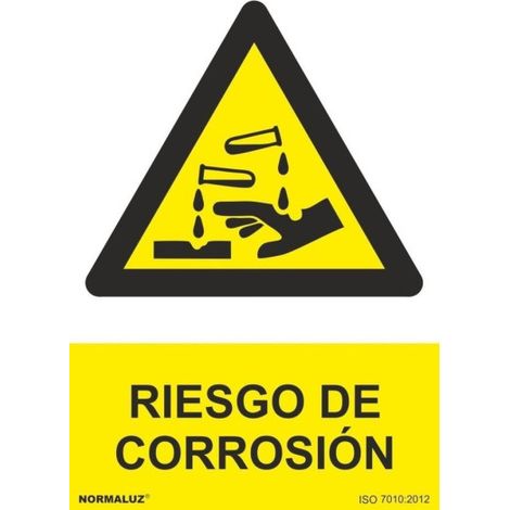 Cartel peligro "riesgo de corrosion" (pvc 0.7mm) 30x40cm normaluz (1/2)