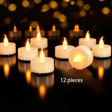 (12er-Packung) LED-Wachskerzen, ideal für Zuhause, Schlafzimmer, Büro, Halloween- und Weihnachtsdekoration. (1/5)