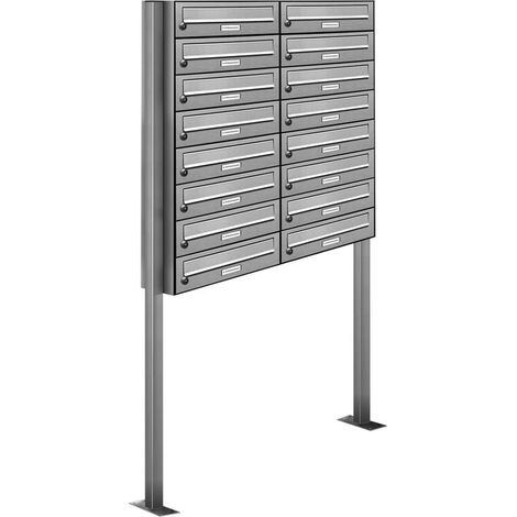16er Edelstahl Stand Briefkasten Anlage Freistehend (1/5)