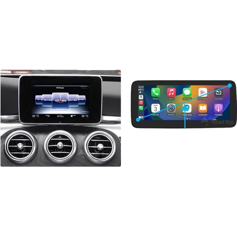 CarPlay per Mercedes-Benz Classe C W205, schermo multimediale, touchscreen da 12,3 pollici, GPS integrato, 10,25 C GLC V (1/2)