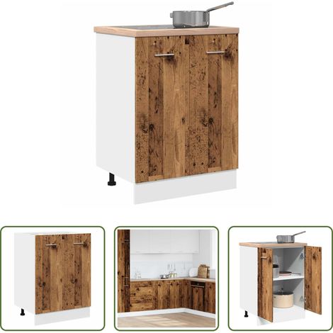Küchenmöbel - Unterschrank Lyon Altholz-Optik 60x46x81,5 cm Holzwerkstoff (1/5)