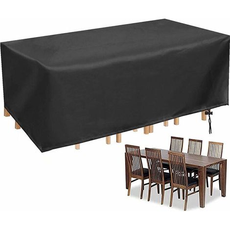 royaluxe -Housse Table de Jardin Rectangulaire Bache Salon Jardin Exteri Imperméable, Housse Table Exteri, Anti-UV Oxford Robuste Bache Table et Chaise de Jardin - 242x 162 x 100cm,(Hors tables et (1/5)