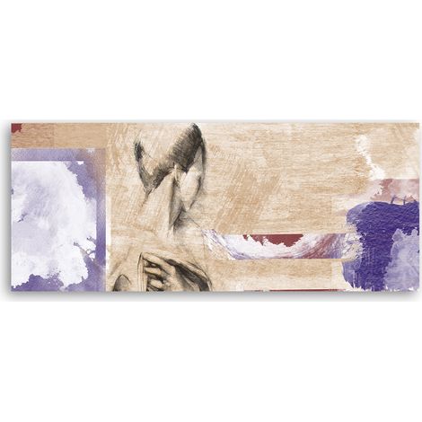 Tableau sur toile Femme sur fond beige 90x30 (1/5)