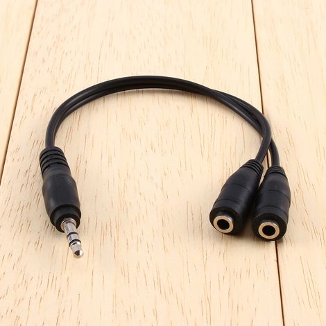 Câble de division audio 3,5 mm mâle vers 2 femelles pour extension stéréo casque (1/5)