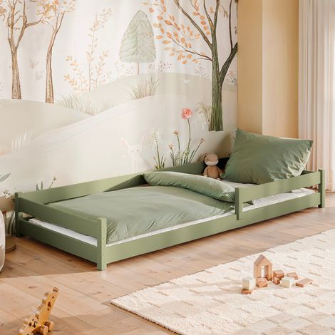 Lit au sol 90x190 sommier inclus Lily Olive (1/3)