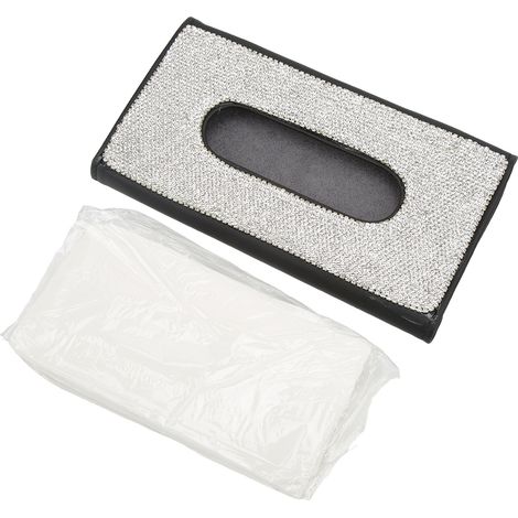 Boîte à mouchoirs à strass pour pare-soleil, organisateur de serviettes scintillantes, accessoires universels pour intérieur automobile (1/5)