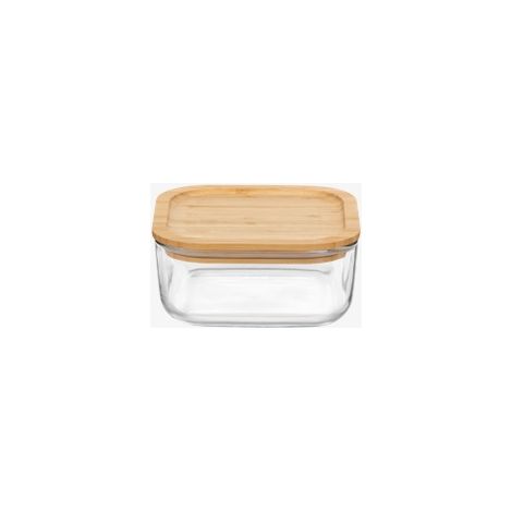 Contenitore Frigoverre quadrato tappo bamboo 10 x 10 cm bormioli (1/2)