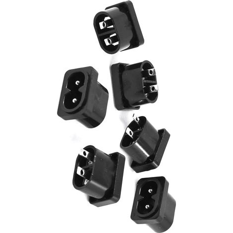 pièces 2 broches IEC320 C8 noir prise 250 V 7 A de courant AC
