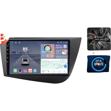 Radio para coche, pantalla de alta definición, integración móvil perfecta, compatible con Seat Leon MK2 2005-2012, inalámbrico para Apple, V1plus (8GB+256GB) Cam-B Gift