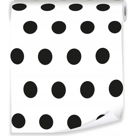 Papier peint blanc à pois blancs pour décorer les murs d'une chambre d'enfant ou d'un salon – rouleau 0,5 x 10 m, papier peint intissé écologique Wallarena