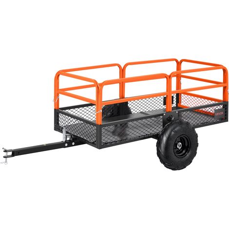Remorque à Benne Basculante, 623 L, Remorque de Tracteur Tondeuse à Gazon de Jardin en Acier, Capacité de Charge 725,75 kg, avec Pneus 40,64 cm, Chariot de Transport à Déversement pour VTT, UTV (1/5)