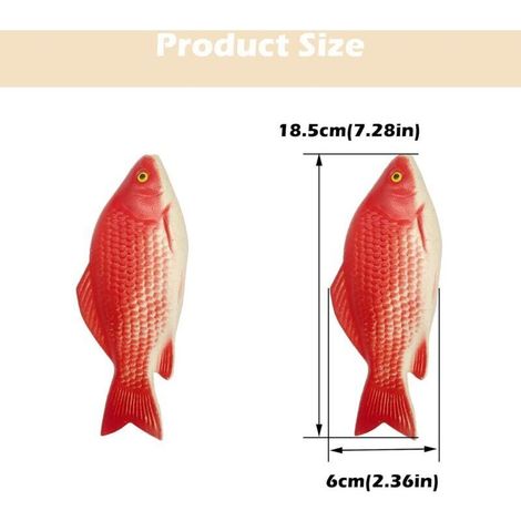 3 poissons rouges artificiels flottants, poissons en plastique, petits faux poissons rouges artificiels flottants, ornement réaliste, pour la décoration d'aquarium (rouge) (1/3)