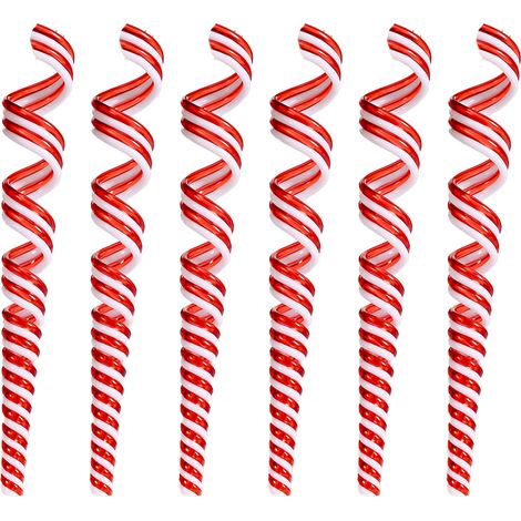Décor De Sapin De Noël - Ornements En Forme De Sucette - Rouge Et Blanc - Pour Arbre De Noël Et Décoration De Fête - Lot De 12 (1/5)
