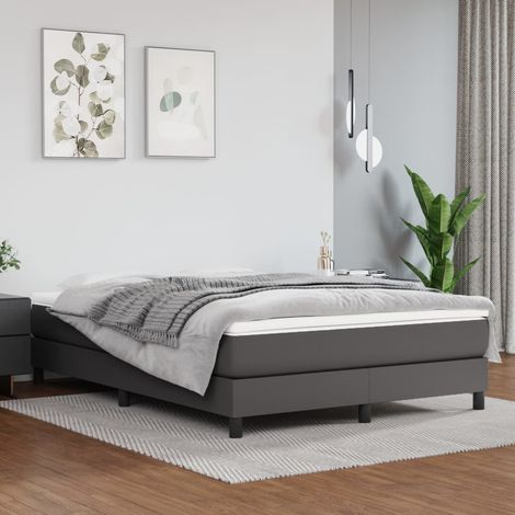 Boxspringbettgestell Grau 140x200 cm Kunstleder