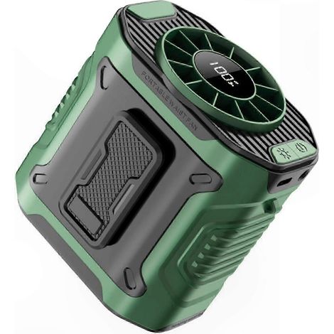 Oranger Multifunktions-Campingventilator, 100-stufige Windregulierung, mit Hüftgurt, für den Einsatz im Freien, Wandern und Picknicks. (1/5)