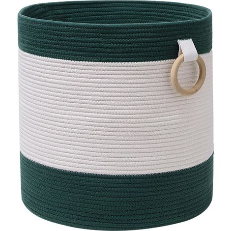 Cesto Organizer Intrecciato Cotone Biancheria Giocattoli 45x45 cm (1/5)