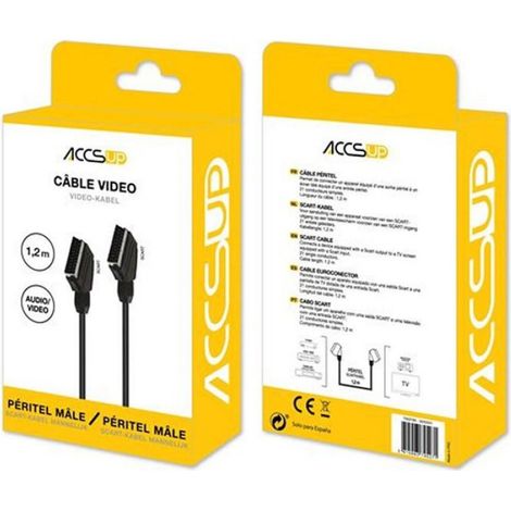 Câble Péritel - Mâle/Mâle - 1,2 m - Pour Connexion Vidéo TV - 1 Pièce (1/2)