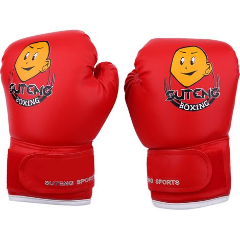 Boxhandschuhe für Kinder am Boxsack – Muay Thai, Kickboxen und Grappling – Rot (1/5)