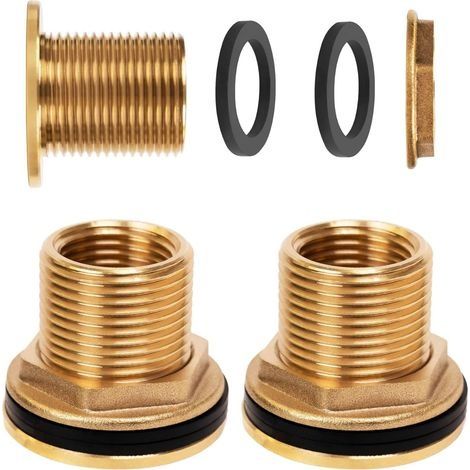 Connecteurs pour réservoir d'eau de pluie , 2 pièces , douille en laiton , canal universel pour réservoir d'eau de pluie , adapté aux barils d'eau (extérieur 3/4 , intérieur 1/2) (1/5)