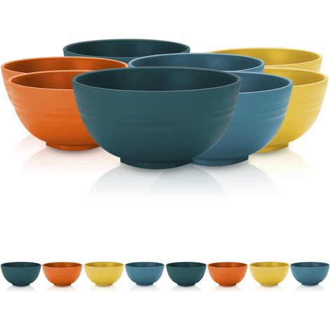 bols de céréales en plastique 8 pièces 760ml, non fragile, réutilisable, léger, pour soupe de farine de riz, salade de collations fruits, lave - vaisselle sans Bpa (de couleur agneau) (1/5)