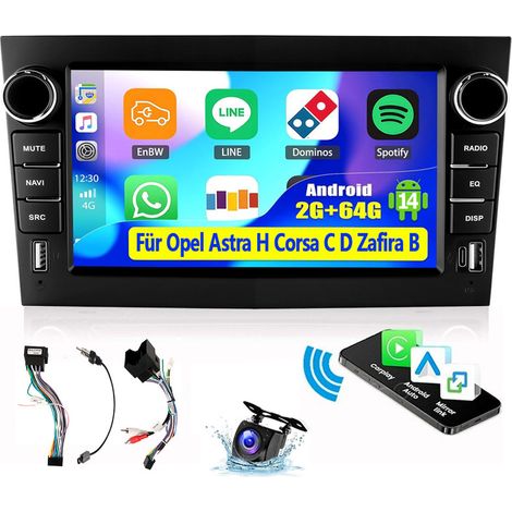 Autoradio Android 14 stéréo pour Opel Corsa D Astra H Zafira GPS Navigation - 2+64G CAM (1/5)