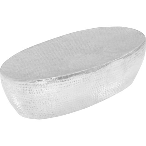 vidaXL Tavolino da Salotto 100x50x28cm Argento in Alluminio (1/5)