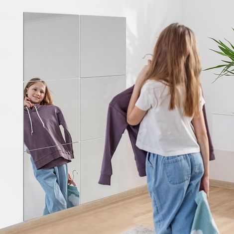 Miroir Adhesif Mural,30 x 40 cm Miroir Autocollant sans Cadre,Petit Miroirs Collant Mural Incassable,Miroirs a Coller Acrylique pour Salon,Chambre,Porte (1/5)