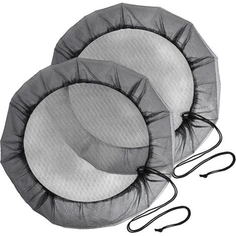 2 pièces filet de protection pour tonneau de pluie 95cm, avec cordon anti-poussière et insectes