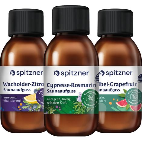 Spitzner Saunaaufguss Set Herb & Würzig 3x125 ml Wellness Sauna Aufguss Bundle (1/4)