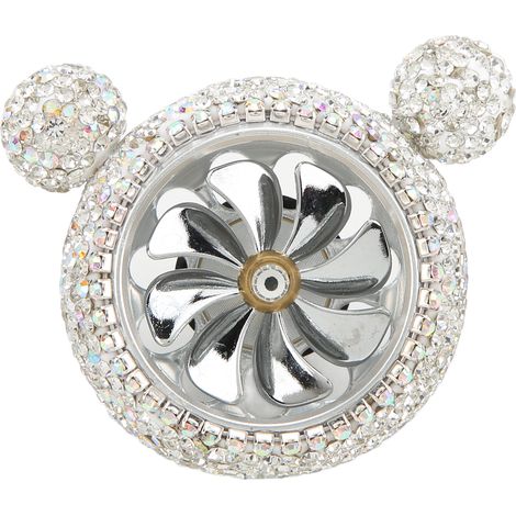 Décor Parfumé pour Bouche d'Aération Voiture, Forme Mignonne Strass Brillants, Ornement Intérieur Auto Blanc (1/5)