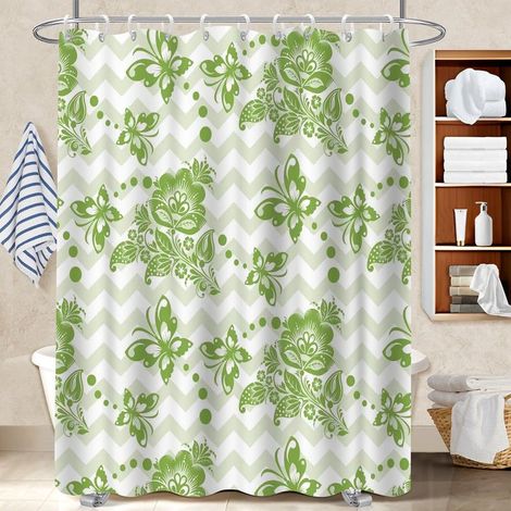 Rideau de douche tissu polyester 180x180 aéré bâche de douche pour les fêtes de fin d’année (1/5)