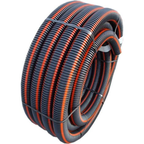 Polypipe – Gaine électrique TPC noire 90 mm – Rouleau de 50 m – Double paroi résistante aux chocs et à l'humidité – Protection optimale câbles enterrés (1/2)
