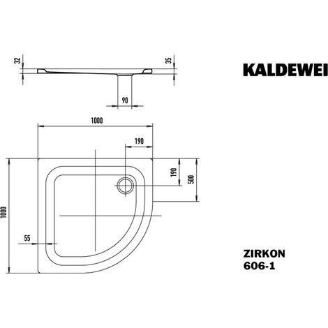 KALDEWEI 457100011001 DW ZIRKON Mod.606-1, 1000 x 1000,