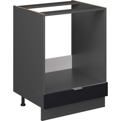 Mobile per forno da incasso Fame-Line, Nero a righe, 60 cm senza piano di lavoro, Vicco