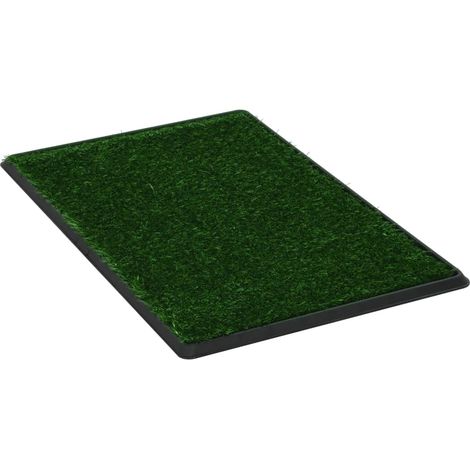 Pet Toilet with Tray & Faux Turf Green 76x51x3 cm WC vidaXL