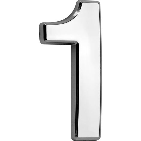 Nummer MagicHome "1" Hausnummer, mit Klebeband, Silber, beschreibend, 70x100 mm, ABS