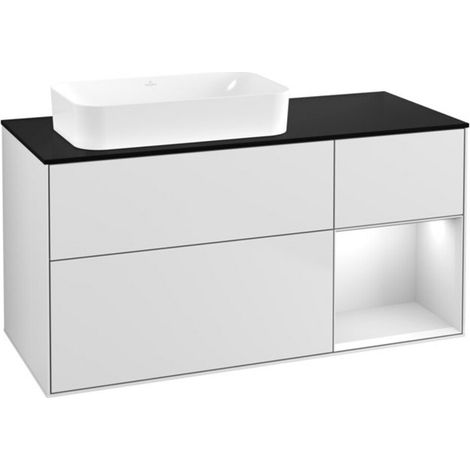 V&B Waschtischunterschrank Wandbeleuchtung Finion 120x60 cm, Reg re wh. m Lac, wh. m Lac (1/2)