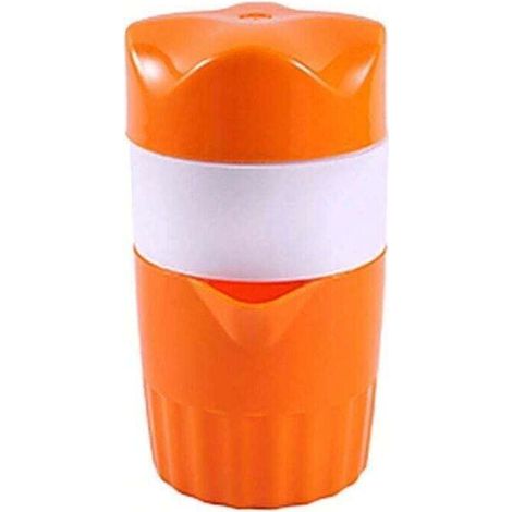 Presse-orange manuel portable, mini presse-agrumes manuel pour extraire le jus des fruits (couleur : orange et blanc) (1/3)