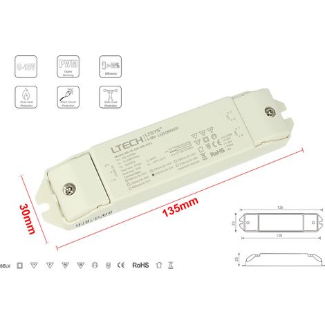 Led Driver CC 300mA DC 10-33V 10W Dimmerabile 0-10V 1-10V PWM (1/3)