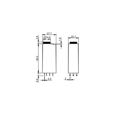 Tempo embrochable 4 fonctions 3RT 10A 230-240V AC/DC de 0,05s à 100h 275840 FINDER 850382400000