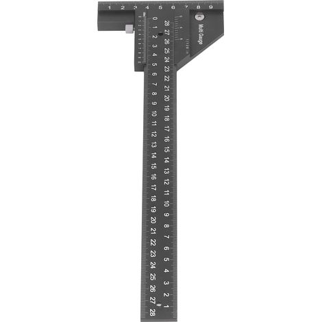 T-Nut-Holzbearbeitungslineal aus Aluminiumlegierung, 0–280 mm, hochpräzises multifunktionales Messwerkzeug (1/5)