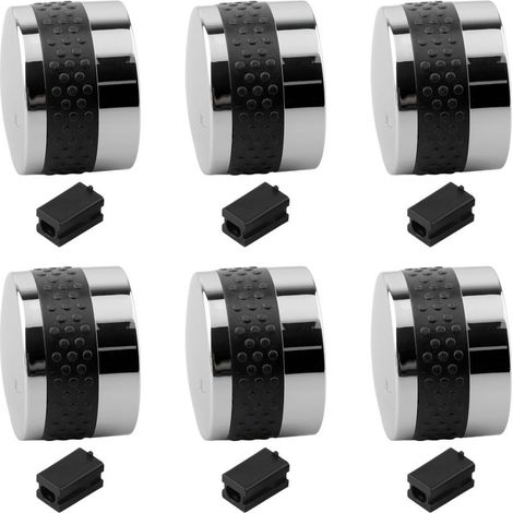 Boutons de commande pour barbecues à gaz, jeu de remplacement de 356 pièces avec adaptateurs pour barbecues, compatible avec la plupart des tiges de valve en forme de D (6 pièces) (1/4)