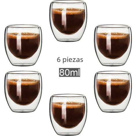 Mini Double-Walled Glass Tumbler for Tea, Coffee, and Whiskey - Heat and Cold Resistant - Eco-Friendly Transparent Handmade Coffee Mug (1/5)