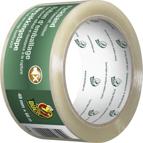Duck, confezione da 1 rotolo di nastro adesivo trasparente da 48 mm x 66 m (1/2)
