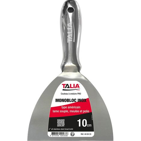 Couteau à enduire monobloc type américain inox 10cm - TALIAPLAST - 440433
