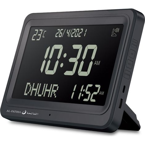 Weltautomatik-Digitaluhr, 8 muslimische Gebetstöne für Heimdekoration (ganz schwarz) (1/5)