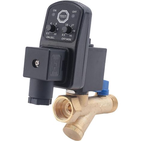 Vanne de purge électronique temporisée à 2 voies pour réservoir de compresseur d'air 220 V CA 1/2 pouce (1/5)
